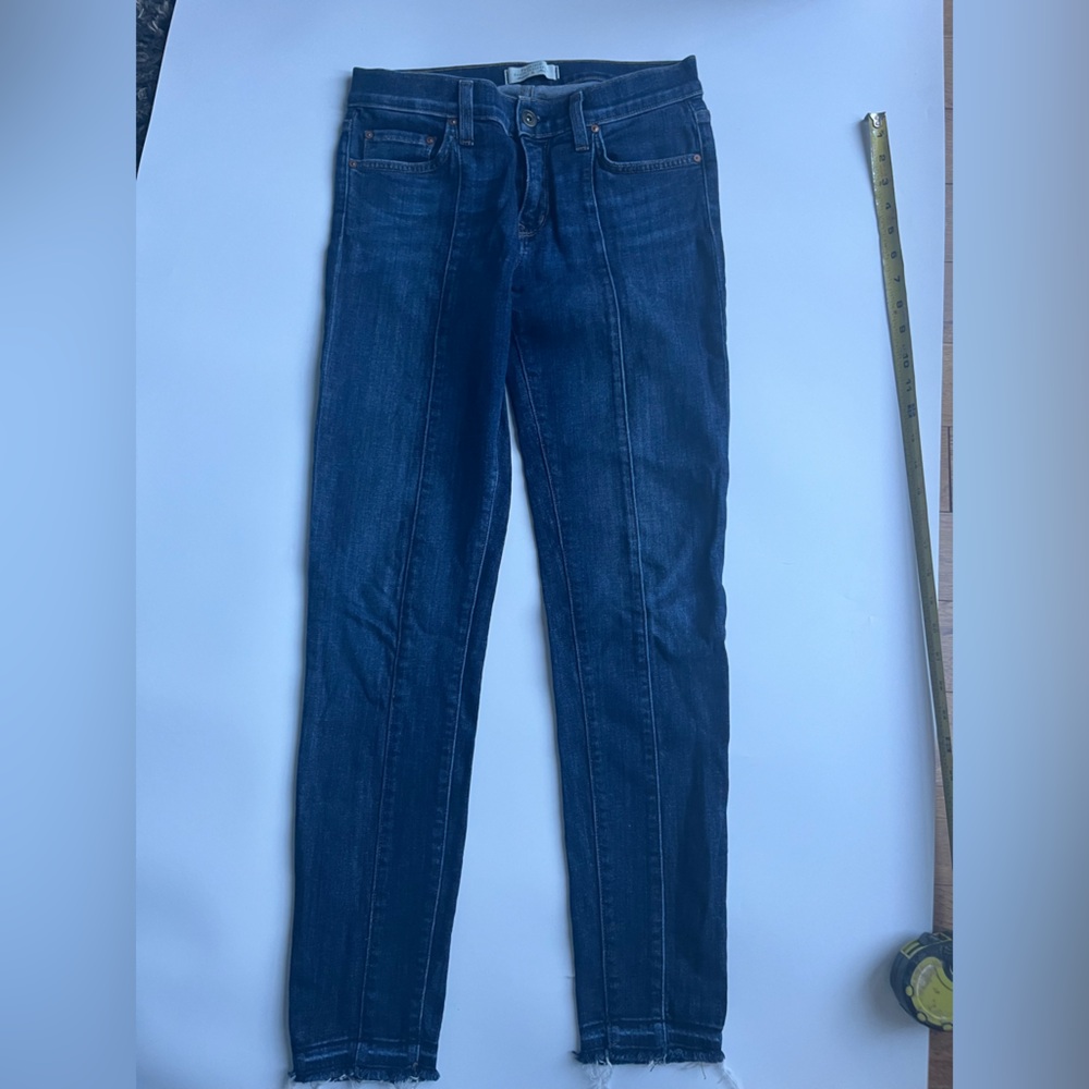 Principle Denim Innovators Skinny Jeans Raw Hem Ankle Crop Size 27